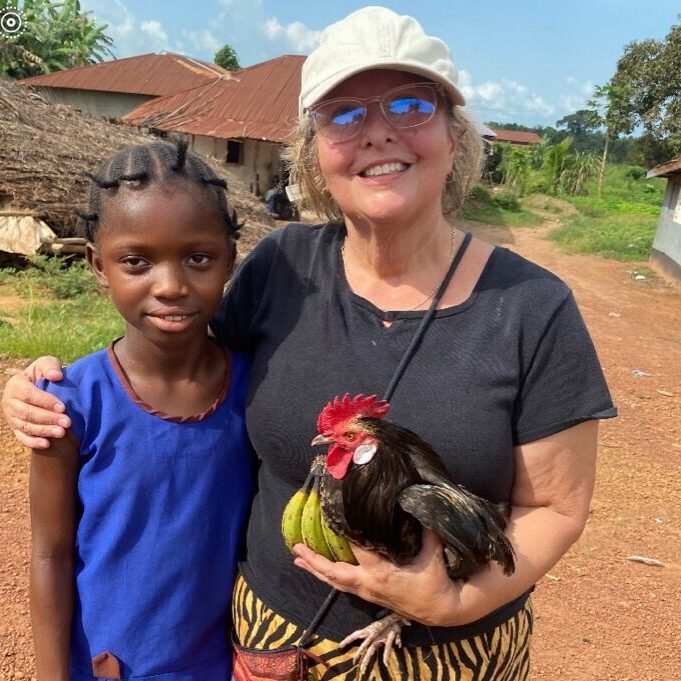 Joanne with her sponsored child Adima